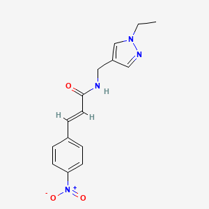 molecular formula C15H16N4O3 B5725618 N-[(1-ethyl-1H-pyrazol-4-yl)methyl]-3-(4-nitrophenyl)acrylamide 