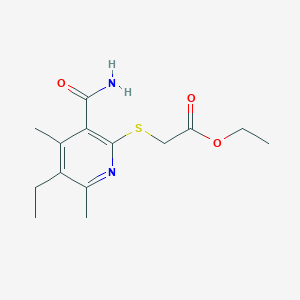 ethyl {[3-(aminocarbonyl)-5-ethyl-4,6-dimethyl-2-pyridinyl]thio}acetate