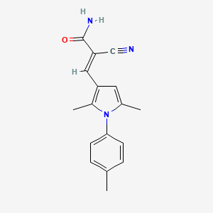 molecular formula C17H17N3O B5725702 2-cyano-3-[2,5-dimethyl-1-(4-methylphenyl)-1H-pyrrol-3-yl]acrylamide 