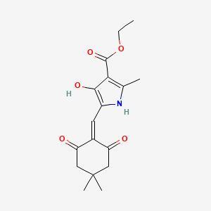 ethyl 5-[(4,4-dimethyl-2,6-dioxocyclohexylidene)methyl]-4-hydroxy-2-methyl-1H-pyrrole-3-carboxylate