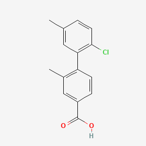 molecular formula C15H13ClO2 B572574 4-(2-Chloro-5-methylphenyl)-3-methylbenzoic acid CAS No. 1365272-40-7