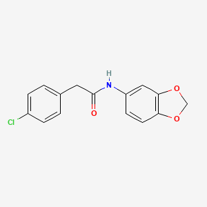 molecular formula C15H12ClNO3 B5725759 N-1,3-benzodioxol-5-yl-2-(4-chlorophenyl)acetamide 