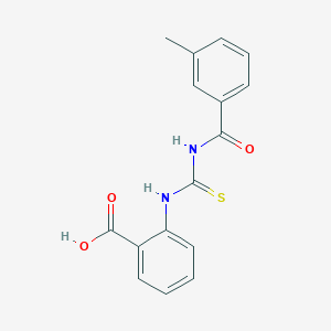 molecular formula C16H14N2O3S B5725784 2-({[(3-methylbenzoyl)amino]carbonothioyl}amino)benzoic acid 