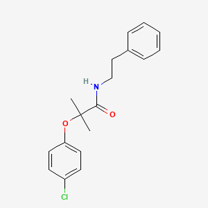 molecular formula C18H20ClNO2 B5725789 2-(4-chlorophenoxy)-2-methyl-N-(2-phenylethyl)propanamide 