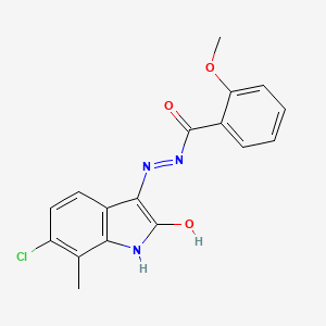 N'-(6-chloro-7-methyl-2-oxo-1,2-dihydro-3H-indol-3-ylidene)-2-methoxybenzohydrazide