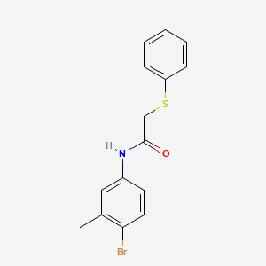 molecular formula C15H14BrNOS B5725868 N-(4-bromo-3-methylphenyl)-2-(phenylthio)acetamide 