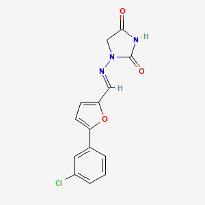 molecular formula C14H10ClN3O3 B5725870 1-({[5-(3-chlorophenyl)-2-furyl]methylene}amino)-2,4-imidazolidinedione 