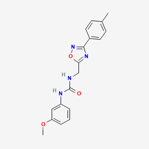 molecular formula C18H18N4O3 B5725874 N-(3-methoxyphenyl)-N'-{[3-(4-methylphenyl)-1,2,4-oxadiazol-5-yl]methyl}urea 