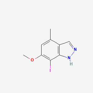 molecular formula C9H9IN2O B572589 7-Iodo-6-methoxy-4-methyl-1H-indazole CAS No. 1352397-67-1