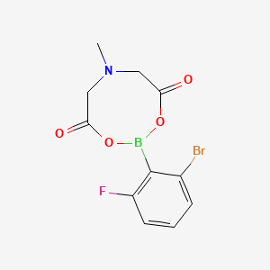 molecular formula C11H10BBrFNO4 B572590 2-(2-Bromo-6-fluorophenyl)-6-methyl-1,3,6,2-dioxazaborocane-4,8-dione CAS No. 1257650-76-2