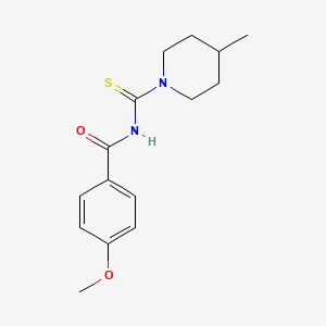 molecular formula C15H20N2O2S B5725930 4-methoxy-N-[(4-methyl-1-piperidinyl)carbonothioyl]benzamide 