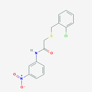 molecular formula C15H13ClN2O3S B5725959 2-[(2-chlorobenzyl)thio]-N-(3-nitrophenyl)acetamide 