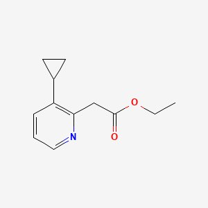 molecular formula C12H15NO2 B572596 Ethyl 2-(3-cyclopropylpyridin-2-yl)acetate CAS No. 1214911-59-7