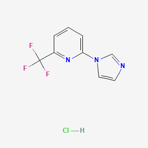 molecular formula C9H7ClF3N3 B572599 2-(1H-Imidazol-1-YL)-6-(trifluoromethyl)pyridine hydrochloride CAS No. 1215206-29-3