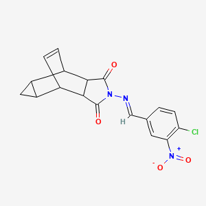molecular formula C18H14ClN3O4 B5725992 4-[(4-chloro-3-nitrobenzylidene)amino]-4-azatetracyclo[5.3.2.0~2,6~.0~8,10~]dodec-11-ene-3,5-dione 