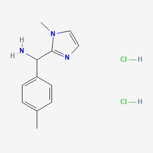 molecular formula C12H17Cl2N3 B572606 c-(1-Methyl-1h-imidazol-2-yl)-c-p-tolyl-methylamine dihydrochloride CAS No. 1216236-39-3