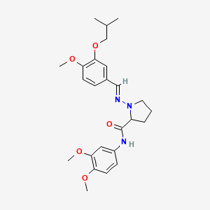 molecular formula C25H33N3O5 B5726083 N-(3,4-dimethoxyphenyl)-1-[(3-isobutoxy-4-methoxybenzylidene)amino]prolinamide 