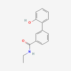 molecular formula C15H15NO2 B572609 2-[3-(N-Ethylaminocarbonyl)phenyl]phenol CAS No. 1261947-37-8