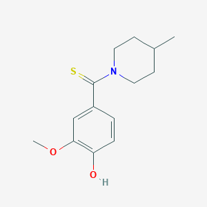 molecular formula C14H19NO2S B5726114 2-methoxy-4-[(4-methyl-1-piperidinyl)carbonothioyl]phenol 