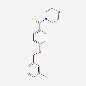 molecular formula C19H21NO2S B5726148 4-({4-[(3-methylbenzyl)oxy]phenyl}carbonothioyl)morpholine 