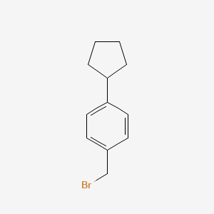 molecular formula C12H15Br B572617 1-(Bromomethyl)-4-cyclopentylbenzene CAS No. 1260851-03-3