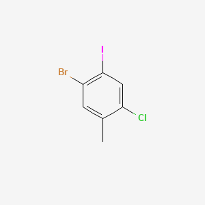 molecular formula C7H5BrClI B572622 1-溴-4-氯-2-碘-5-甲基苯 CAS No. 1255574-71-0
