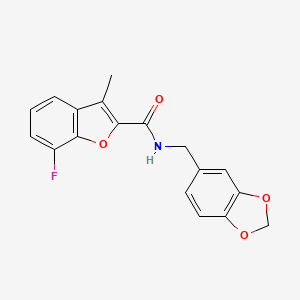N-(1,3-benzodioxol-5-ylmethyl)-7-fluoro-3-methyl-1-benzofuran-2-carboxamide