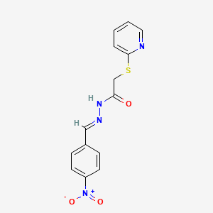 molecular formula C14H12N4O3S B5726256 N'-(4-nitrobenzylidene)-2-(2-pyridinylthio)acetohydrazide 