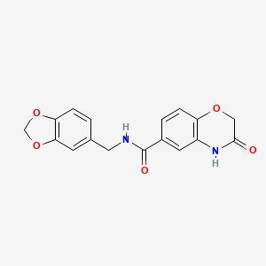 molecular formula C17H14N2O5 B5726310 N-(1,3-benzodioxol-5-ylmethyl)-3-oxo-3,4-dihydro-2H-1,4-benzoxazine-6-carboxamide 