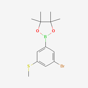 molecular formula C13H18BBrO2S B572632 2-(3-Bromo-5-(methylthio)phenyl)-4,4,5,5-tetramethyl-1,3,2-dioxaborolane CAS No. 1256359-20-2