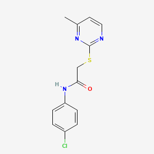 molecular formula C13H12ClN3OS B5726325 N-(4-chlorophenyl)-2-[(4-methyl-2-pyrimidinyl)thio]acetamide 