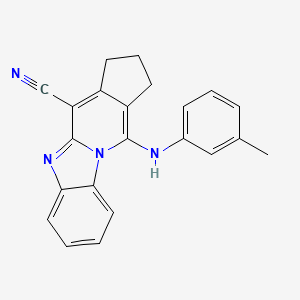 molecular formula C22H18N4 B5726373 11-[(3-methylphenyl)amino]-2,3-dihydro-1H-cyclopenta[4,5]pyrido[1,2-a]benzimidazole-4-carbonitrile 