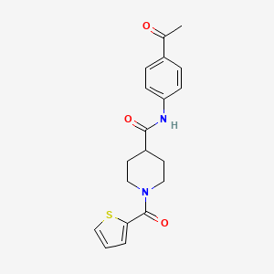 molecular formula C19H20N2O3S B5726398 N-(4-acetylphenyl)-1-(2-thienylcarbonyl)-4-piperidinecarboxamide 