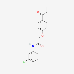 molecular formula C18H18ClNO3 B5726407 N-(3-chloro-4-methylphenyl)-2-(4-propionylphenoxy)acetamide 