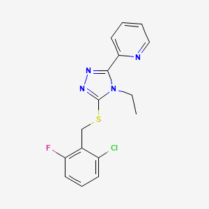 molecular formula C16H14ClFN4S B5726426 2-{5-[(2-chloro-6-fluorobenzyl)thio]-4-ethyl-4H-1,2,4-triazol-3-yl}pyridine CAS No. 577787-21-4
