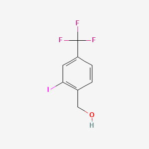 molecular formula C8H6F3IO B572646 (2-Iodo-4-(trifluoromethyl)phenyl)methanol CAS No. 873005-49-3