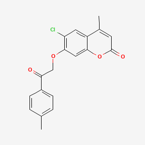 molecular formula C19H15ClO4 B5726481 6-chloro-4-methyl-7-[2-(4-methylphenyl)-2-oxoethoxy]-2H-chromen-2-one 