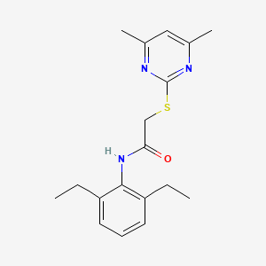 molecular formula C18H23N3OS B5726484 N-(2,6-diethylphenyl)-2-[(4,6-dimethyl-2-pyrimidinyl)thio]acetamide 
