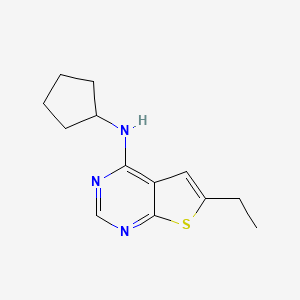 molecular formula C13H17N3S B5726491 N-cyclopentyl-6-ethylthieno[2,3-d]pyrimidin-4-amine 