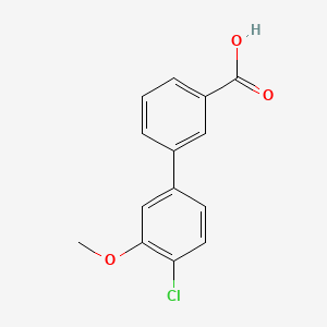 molecular formula C14H11ClO3 B572650 4'-氯-3'-甲氧基联苯-3-羧酸 CAS No. 1215205-64-3