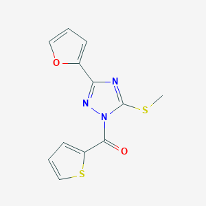 molecular formula C12H9N3O2S2 B5726529 3-(2-furyl)-5-(methylthio)-1-(2-thienylcarbonyl)-1H-1,2,4-triazole 