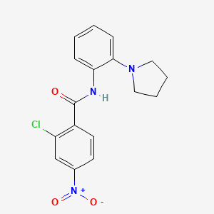 molecular formula C17H16ClN3O3 B5726532 2-chloro-4-nitro-N-[2-(1-pyrrolidinyl)phenyl]benzamide 