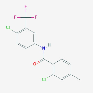 molecular formula C15H10Cl2F3NO B5726557 2-chloro-N-[4-chloro-3-(trifluoromethyl)phenyl]-4-methylbenzamide 