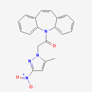 molecular formula C20H16N4O3 B5726560 5-[(5-methyl-3-nitro-1H-pyrazol-1-yl)acetyl]-5H-dibenzo[b,f]azepine 