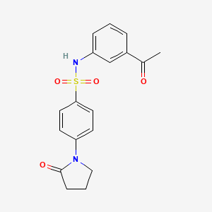 molecular formula C18H18N2O4S B5726567 N-(3-acetylphenyl)-4-(2-oxo-1-pyrrolidinyl)benzenesulfonamide 