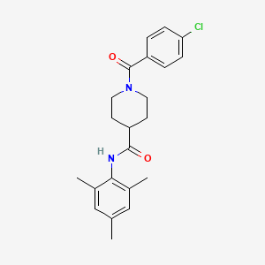molecular formula C22H25ClN2O2 B5726574 1-(4-chlorobenzoyl)-N-mesityl-4-piperidinecarboxamide 