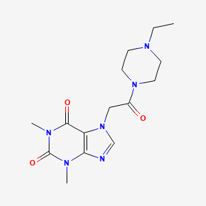 molecular formula C15H22N6O3 B5726582 7-[2-(4-ethyl-1-piperazinyl)-2-oxoethyl]-1,3-dimethyl-3,7-dihydro-1H-purine-2,6-dione 
