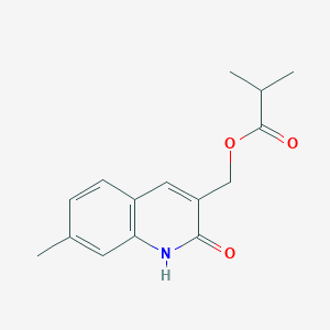 molecular formula C15H17NO3 B5726592 (2-hydroxy-7-methyl-3-quinolinyl)methyl 2-methylpropanoate 