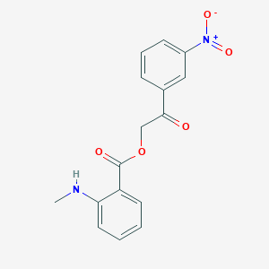 molecular formula C16H14N2O5 B5726604 2-(3-nitrophenyl)-2-oxoethyl 2-(methylamino)benzoate 