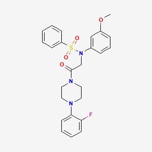 molecular formula C25H26FN3O4S B5726606 N-{2-[4-(2-fluorophenyl)-1-piperazinyl]-2-oxoethyl}-N-(3-methoxyphenyl)benzenesulfonamide 